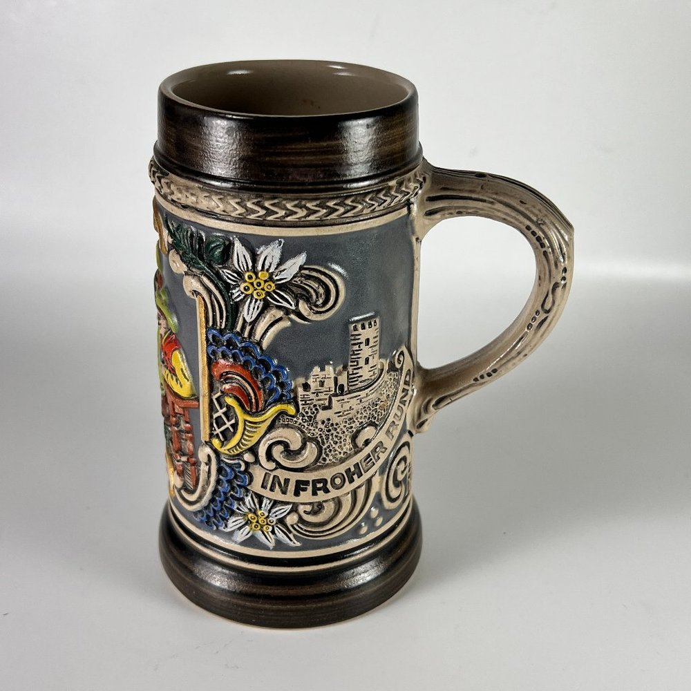 Vtg Original Gerzit Gerz Beer Stein Mug Barware Collectible Germany